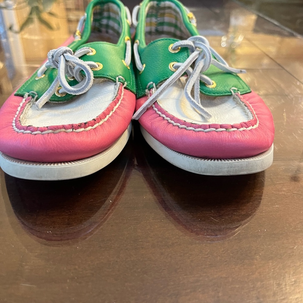 Topsider Sperry woman’s Colorful pink and green Boat Sz 8.5 woman - Picture 4 of 7